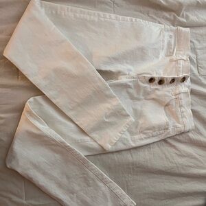 LOFT White High-Rise Button-Fly Jeans
